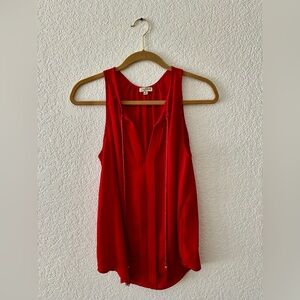 Lily White Red Sleeveless Blouse